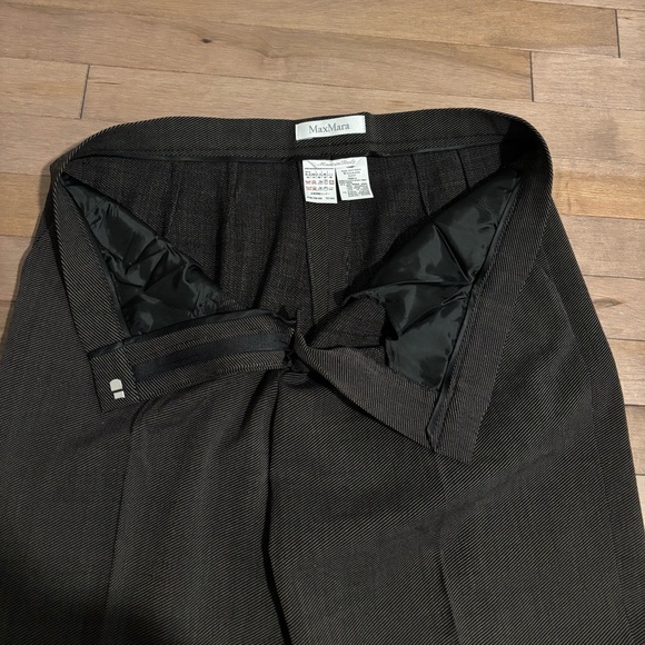 MaxMara Striped Work Pants / Suit Pants / Trousers size 14 black and Tan - Picture 5 of 11